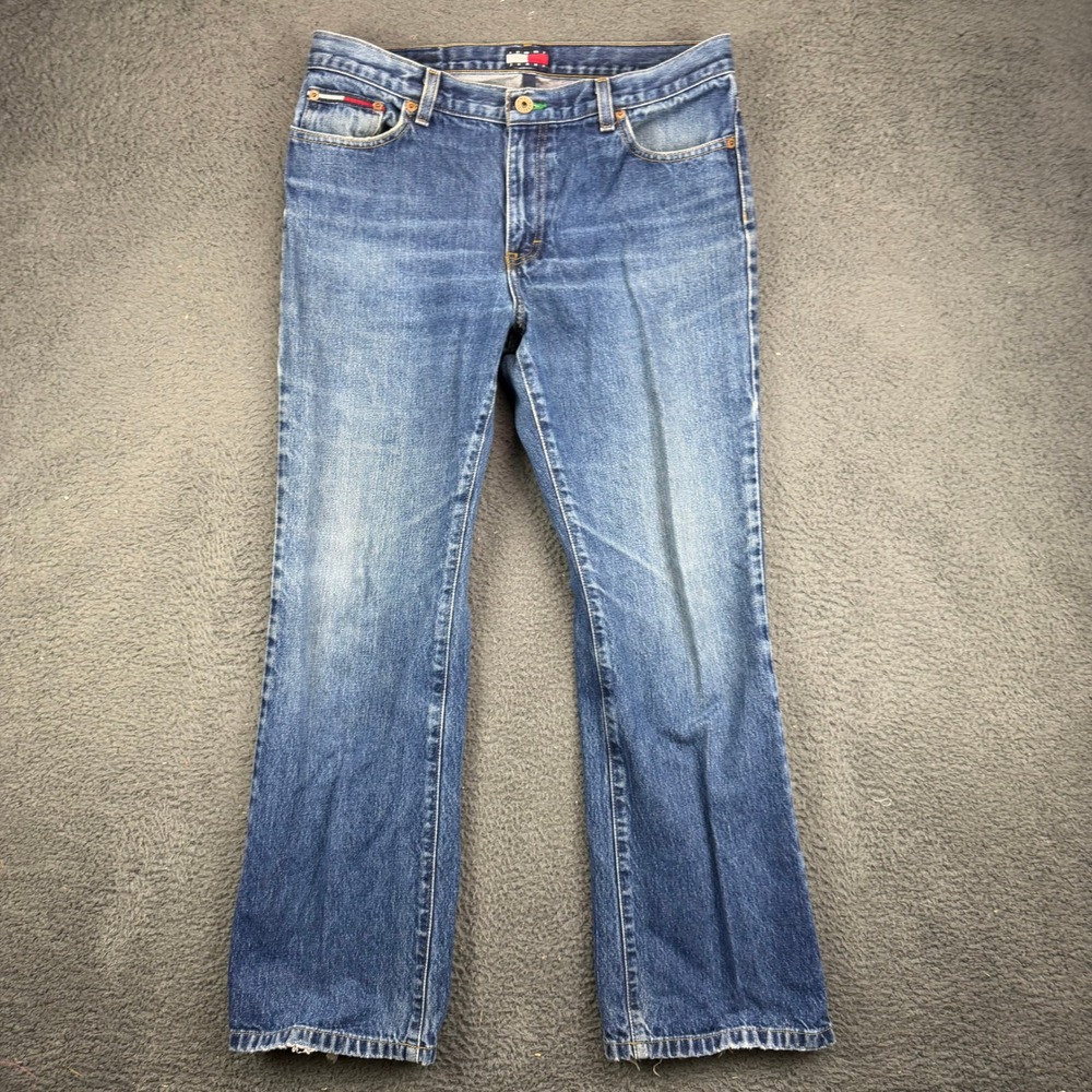 Tommy Jeans Womens 13/30 Blue Denim Straight Leg Mid Rise Vintage 90s Jeans
